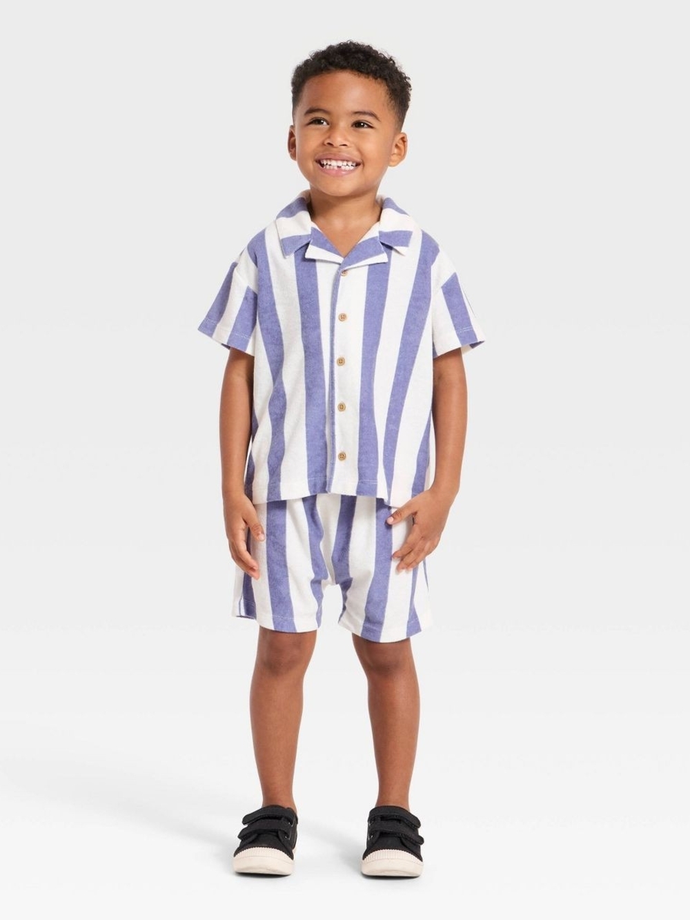Kids' Blue and White Striped Short Set (Size 3T)